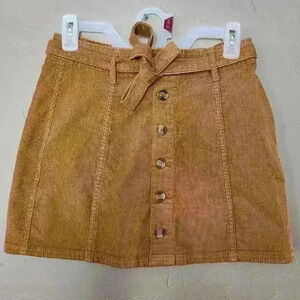 NWT American Eagle corduroy tan mini skirt button front size 0